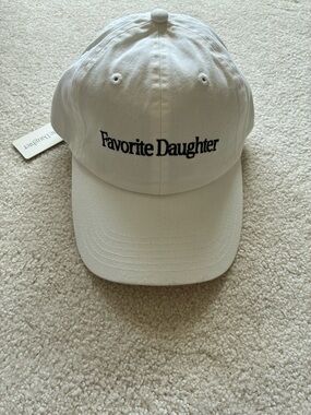 Favorite Daughter White Baseball Cap with Black Embroidery